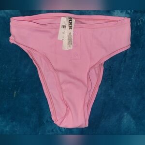 Pink High-Waisted Cheeky Bottom with Button Details